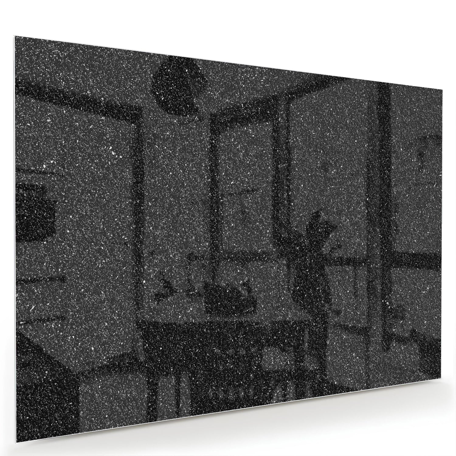Elegantes schwarzes Glasbild für moderne Innenräume – Glasbild aus Sicherheitsglas, Größe 60x40