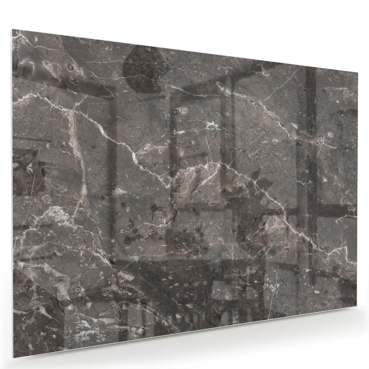 Elegantes Glasbild mit Marmordesign – Glasbild aus Sicherheitsglas, Größe 60x40