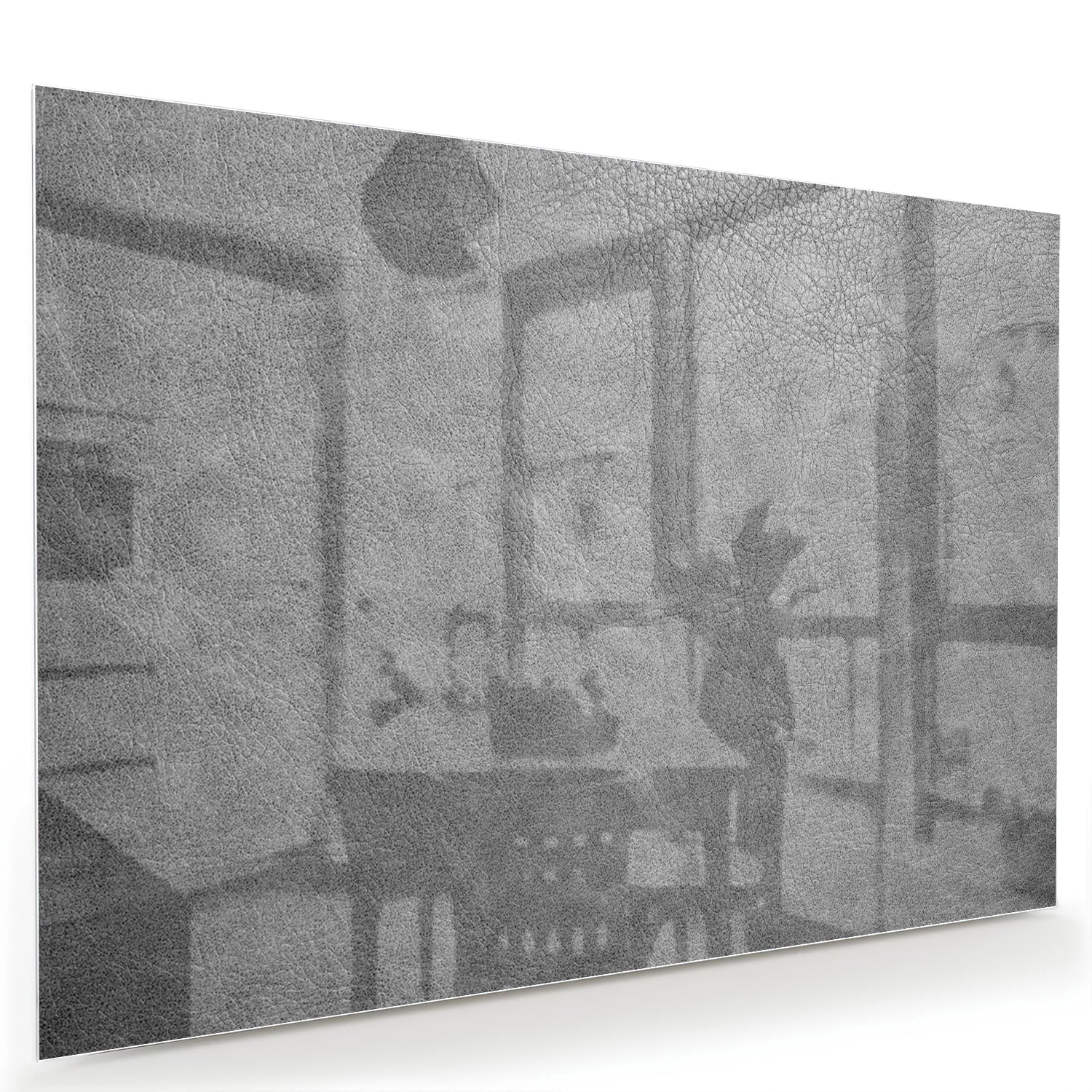 Minimalistisches Glasbild mit Schatten – Glasbild aus Sicherheitsglas, Größe 60x40