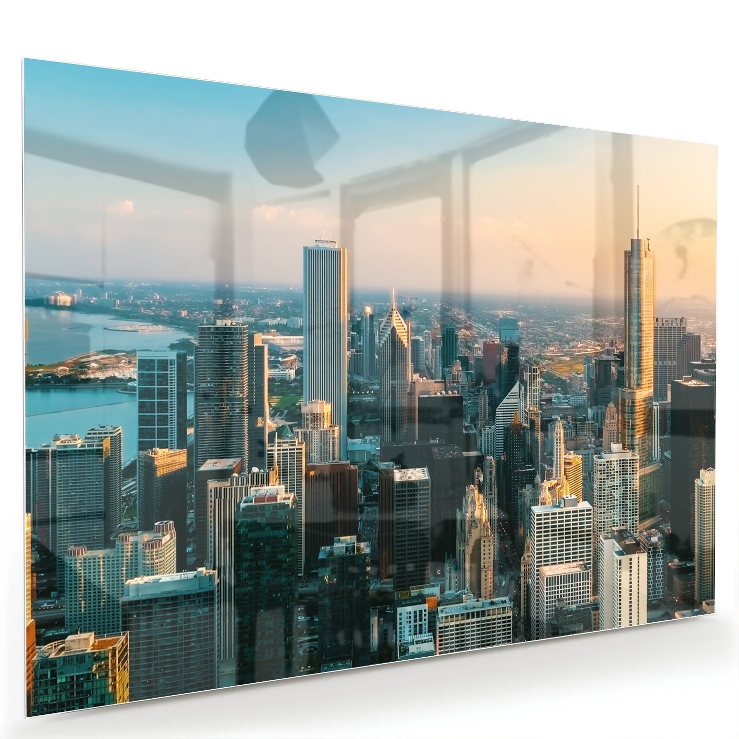 Stadtblick – Glasbild für moderne Innenräume – Glasbild aus Sicherheitsglas, Größe 60x40