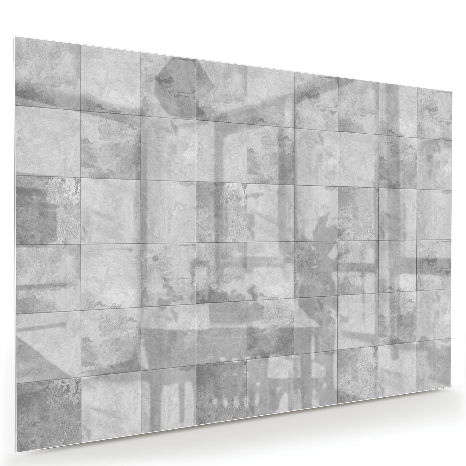 Modernes Glasbild mit abstrakten Grautönen – Glasbild aus Sicherheitsglas, Größe 60x40