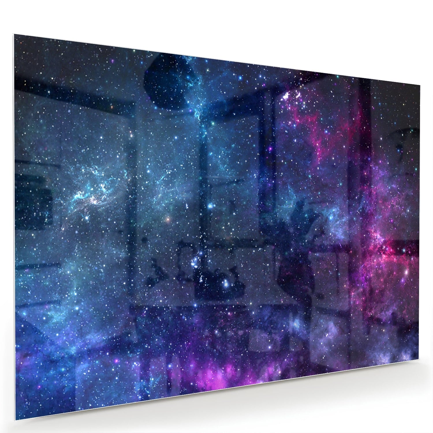 Magisches Glasbild mit dem Universum – Glasbild aus Sicherheitsglas, Größe 60x40