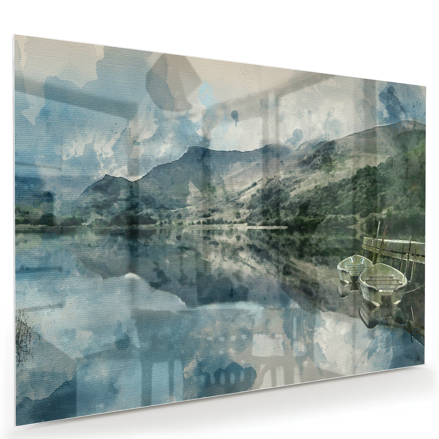 Glasbild mit einer ruhigen Landschaft – Glasbild aus Sicherheitsglas, Größe 60x40