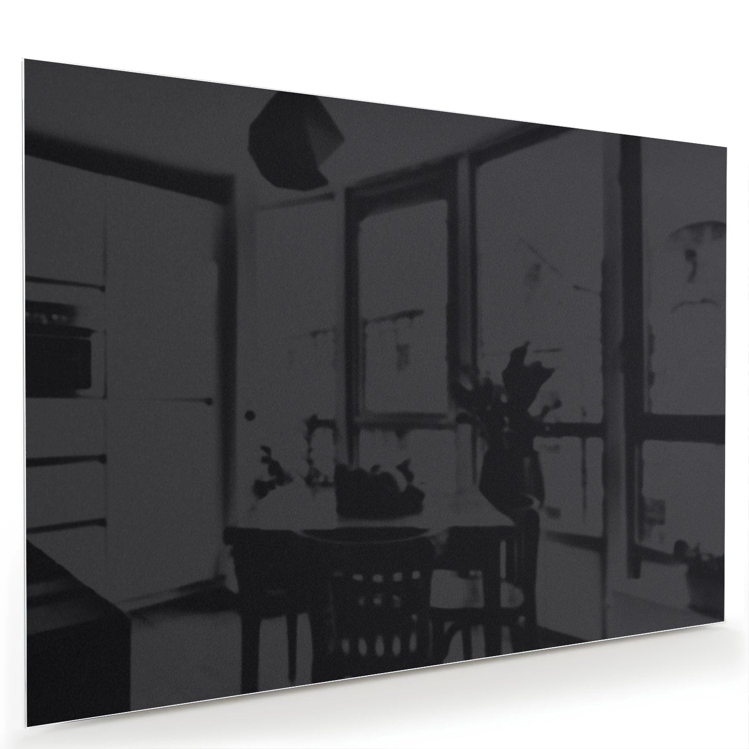Modernes schwarzes Glasbild für stilvolle Innenräume – Glasbild aus Sicherheitsglas, Größe 60x40