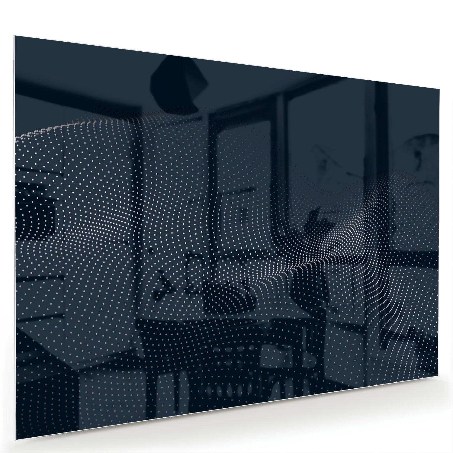 Modernes Glasbild in Tiefblau – Glasbild aus Sicherheitsglas, Größe 60x40