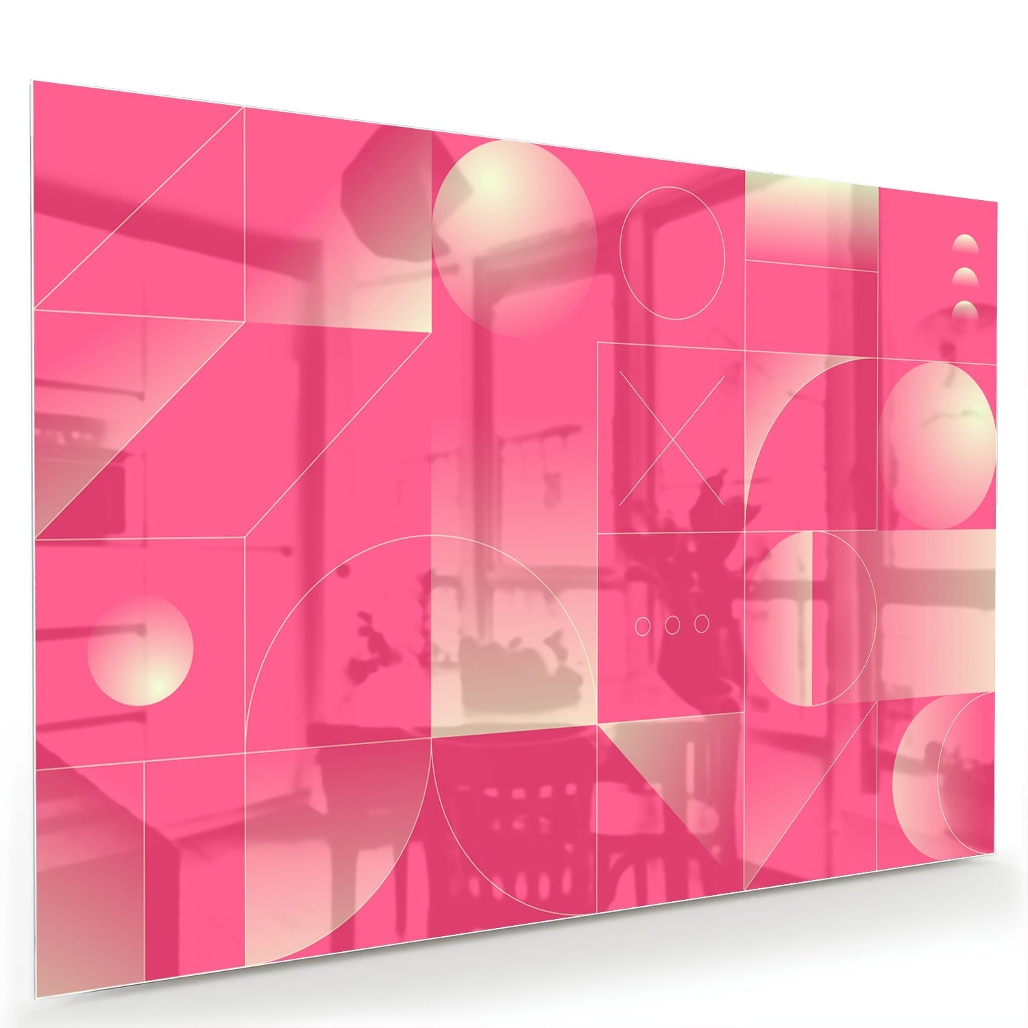 Modernes Glasbild in frischen Rosatönen – Glasbild aus Sicherheitsglas, Größe 60x40