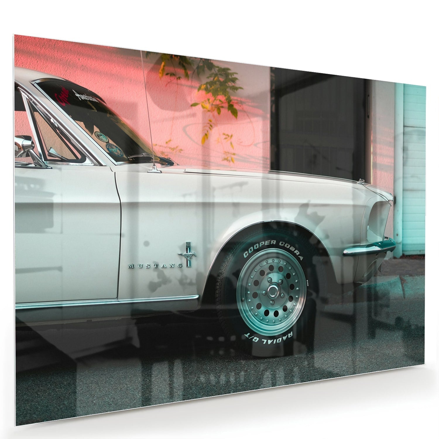 Vintage-Auto-Glasbild für luxuriöse Innenräume – Glasbild aus Sicherheitsglas, Größe 60x40