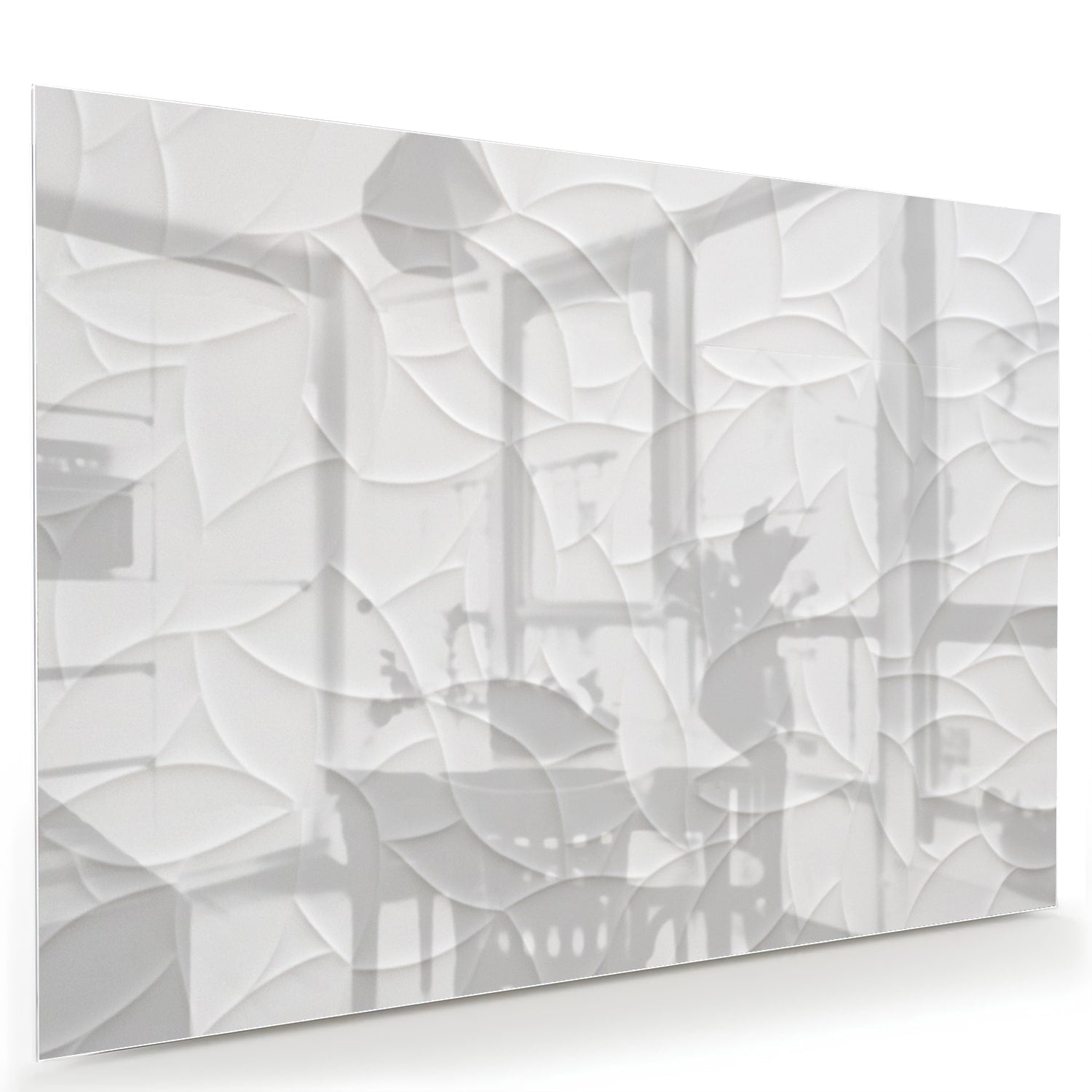 Elegantes Glasbild mit weißer Textur – Glasbild aus Sicherheitsglas, Größe 60x40