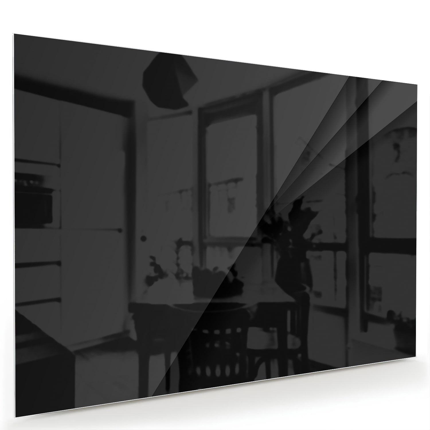 Modernes schwarzes Glasbild für ein stilvolles Interieur – Glasbild aus Sicherheitsglas, Größe 60x40