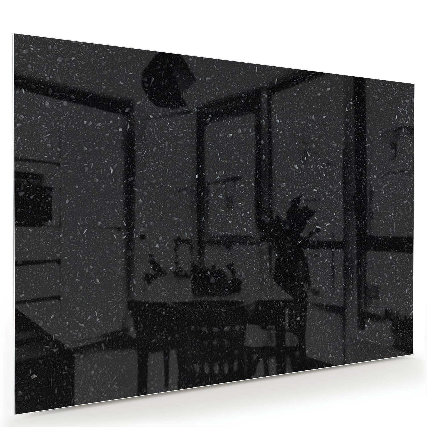 Elegantes glänzendes schwarzes Glasbild – Glasbild aus Sicherheitsglas, Größe 60x40