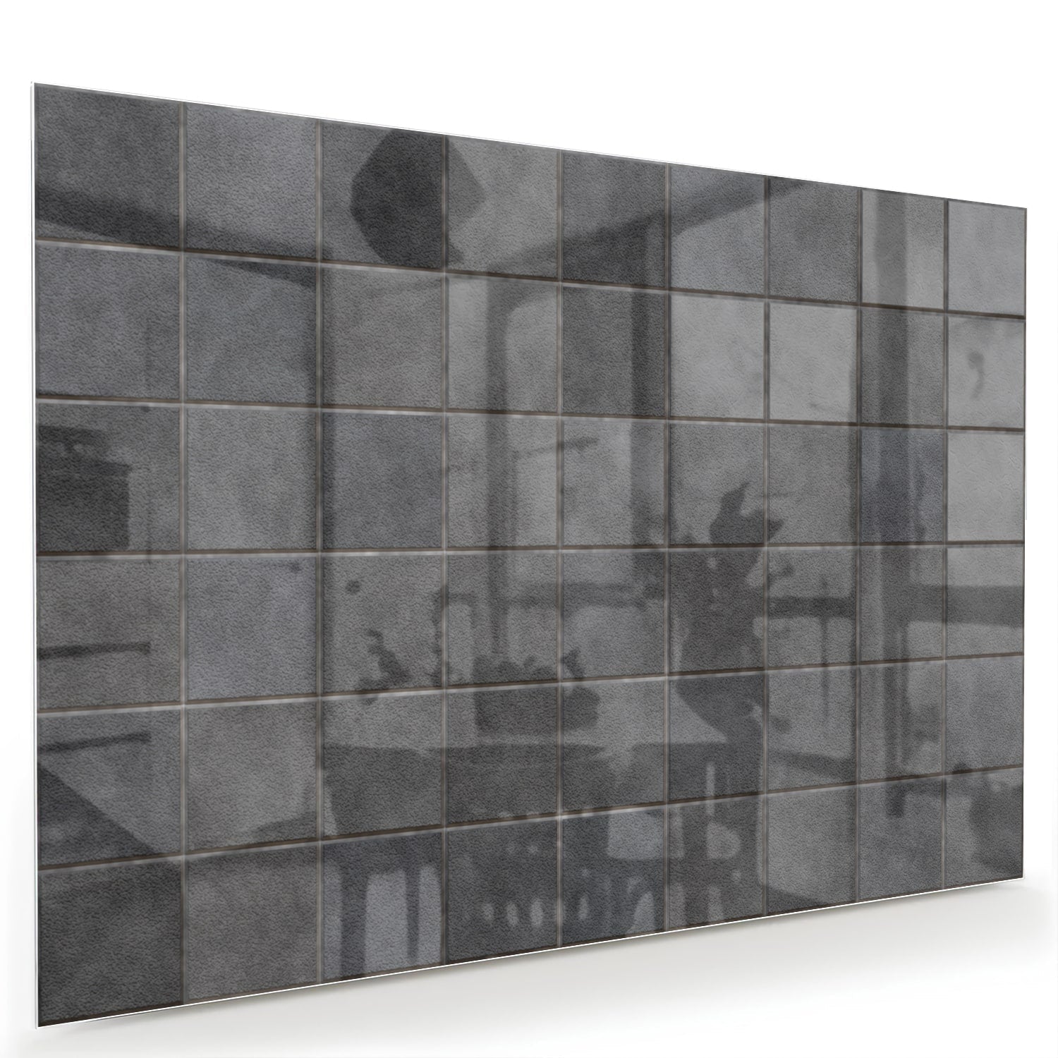 Modernes Glasbild mit Grautönen – Glasbild aus Sicherheitsglas, Größe 60x40