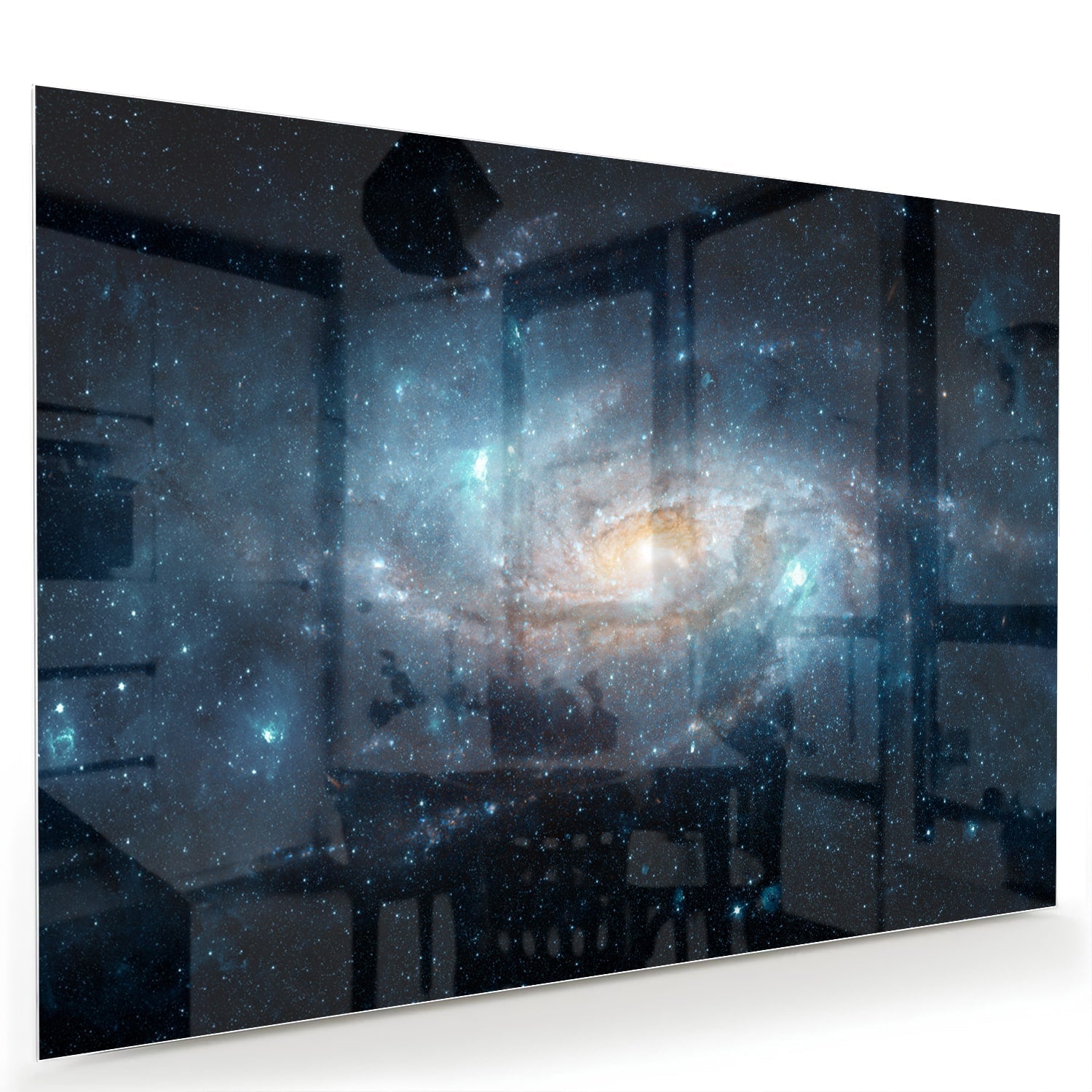 Mystisches Glasbild mit einer Galaxie – Glasbild aus Sicherheitsglas, Größe 60x40