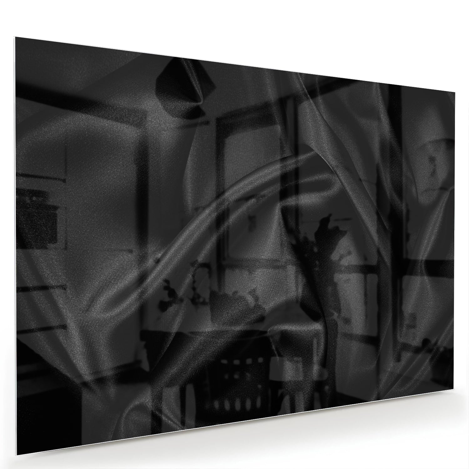 Stilvolles schwarzes Glasbild für ein modernes Interieur – Glasbild aus Sicherheitsglas, Größe 60x40