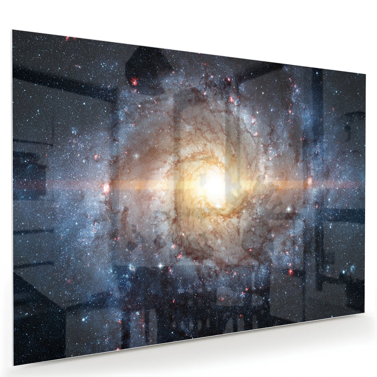 Glasbild mit einer zauberhaften Galaxie – Glasbild aus Sicherheitsglas, Größe 60x40