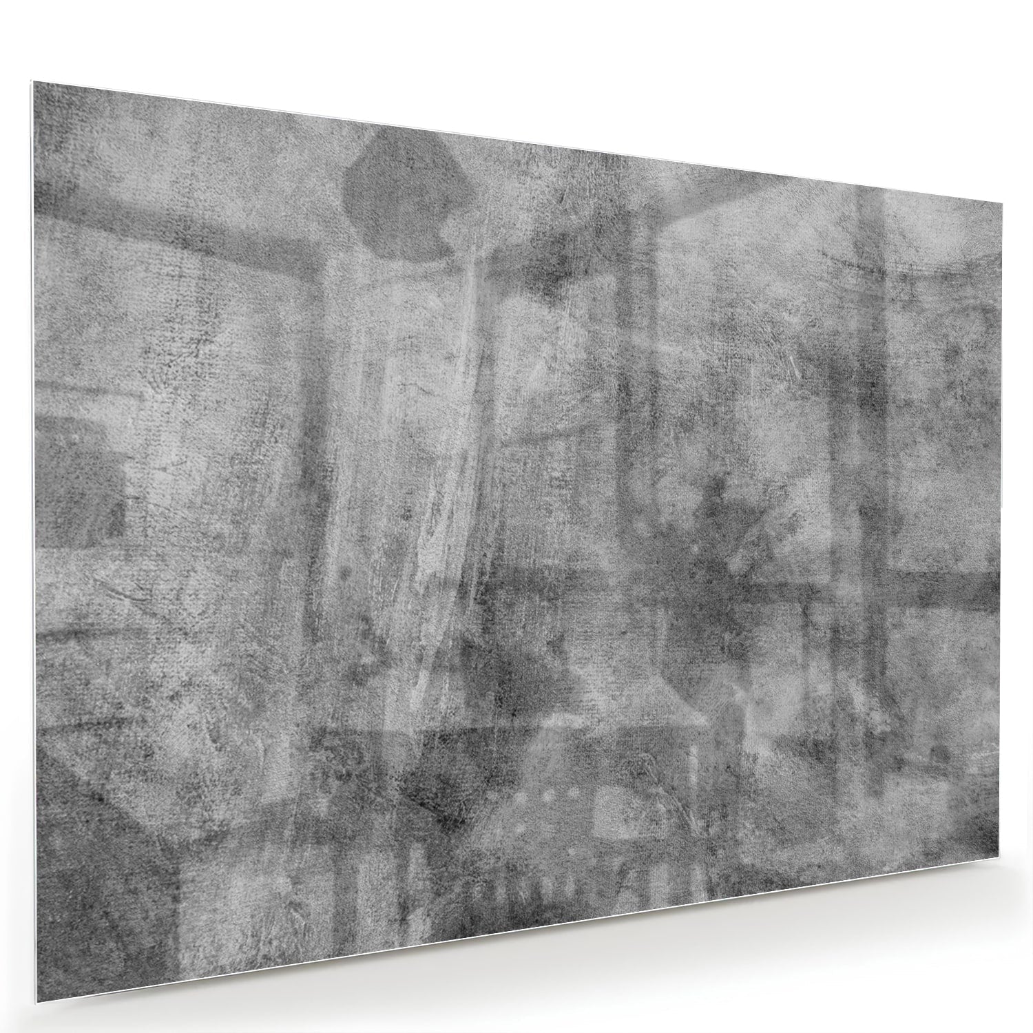 Abstraktes Glasbild in Grautönen – Glasbild aus Sicherheitsglas, Größe 60x40