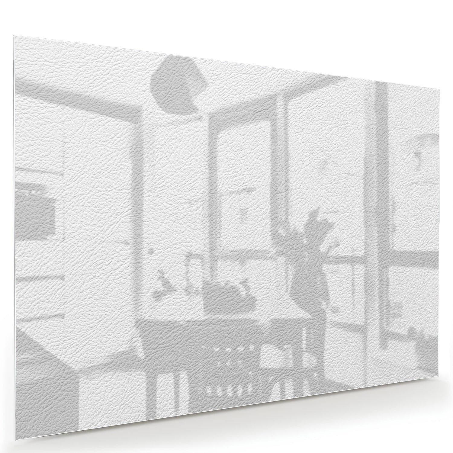 Minimalistisches Glasbild mit Fensterreflexion – Glasbild aus Sicherheitsglas, Größe 60x40