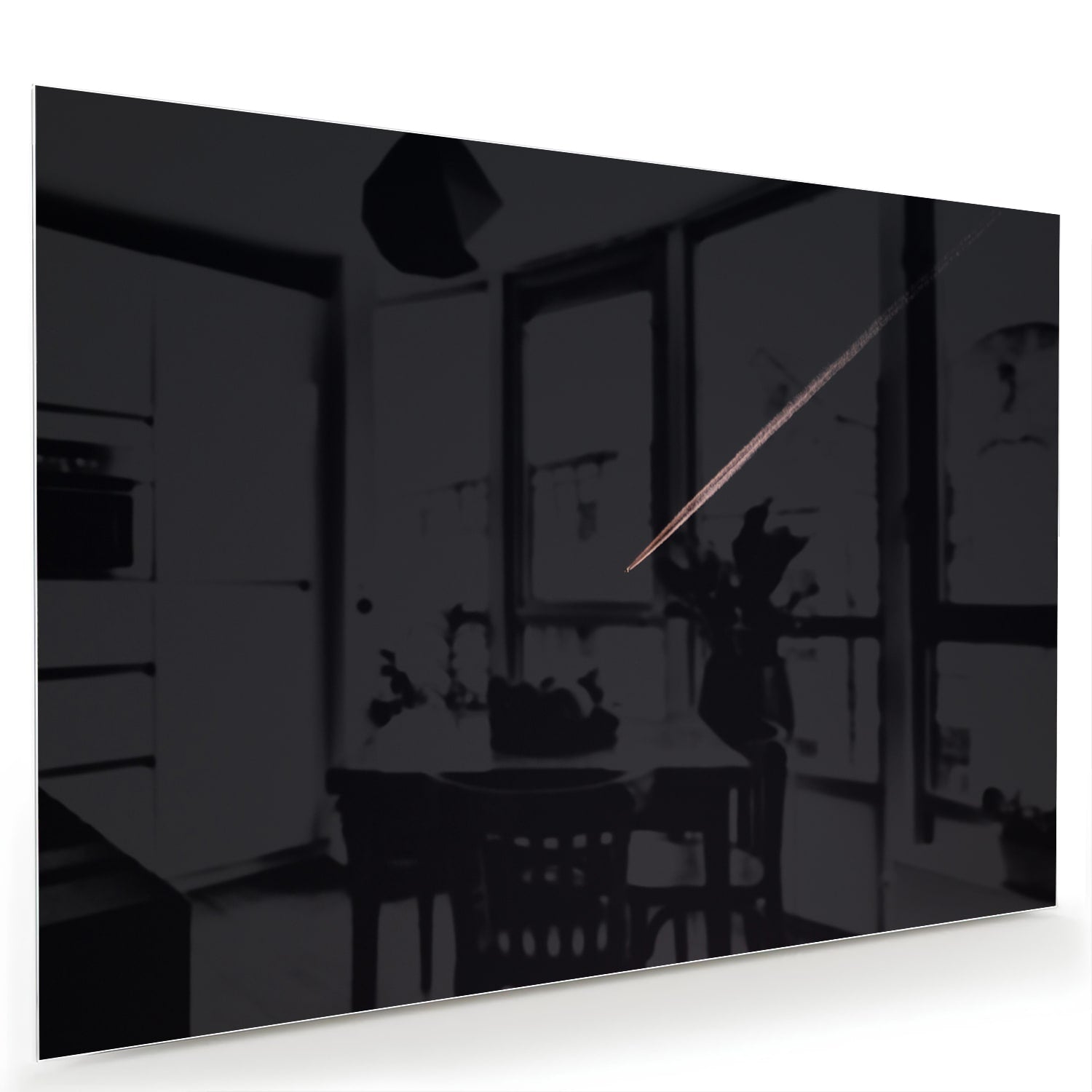 Modernes Glasbild mit schwarzem Hintergrund – Glasbild aus Sicherheitsglas, Größe 60x40