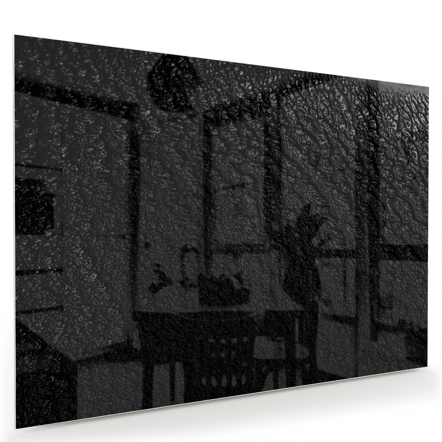 Elegantes schwarzes Glasbild für moderne Innenräume – Glasbild aus Sicherheitsglas, Größe 60x40