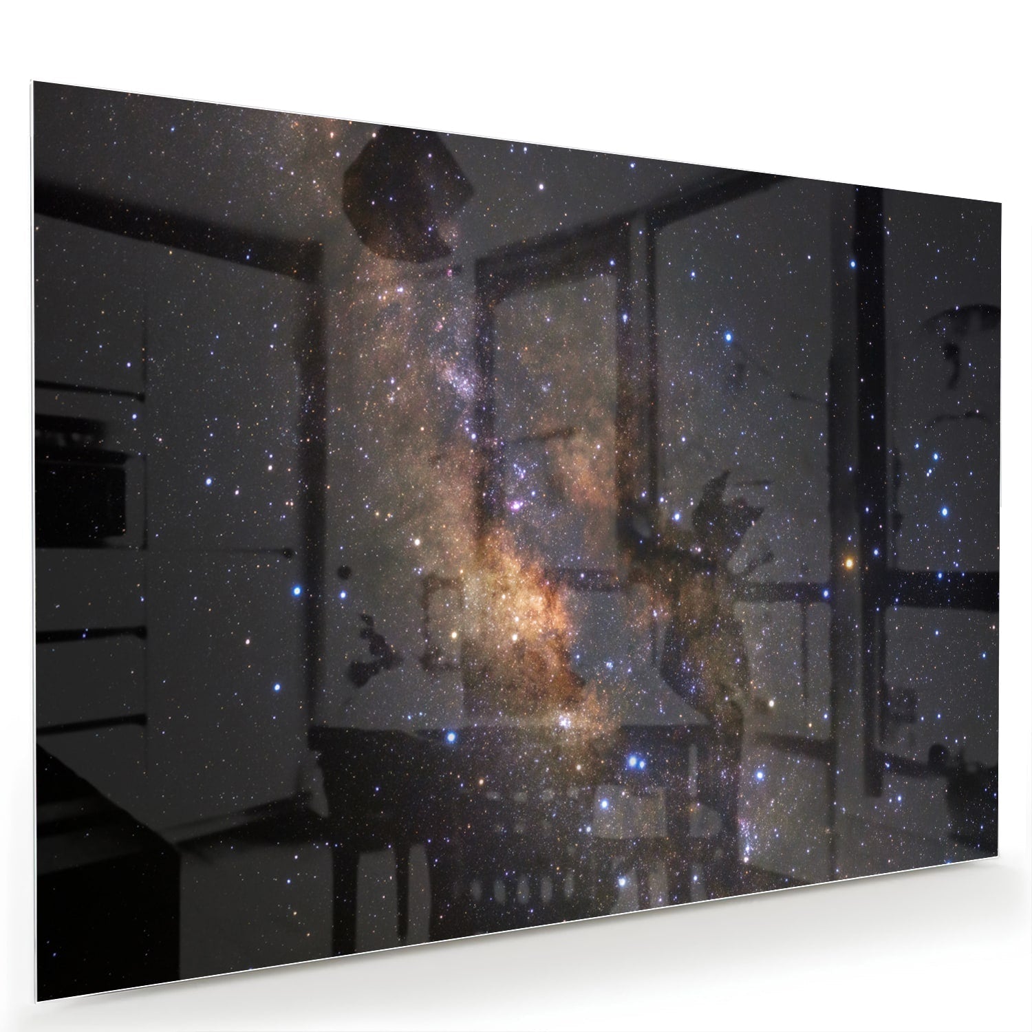 Abstraktes Glasbild mit dem Universum – Glasbild aus Sicherheitsglas, Größe 60x40