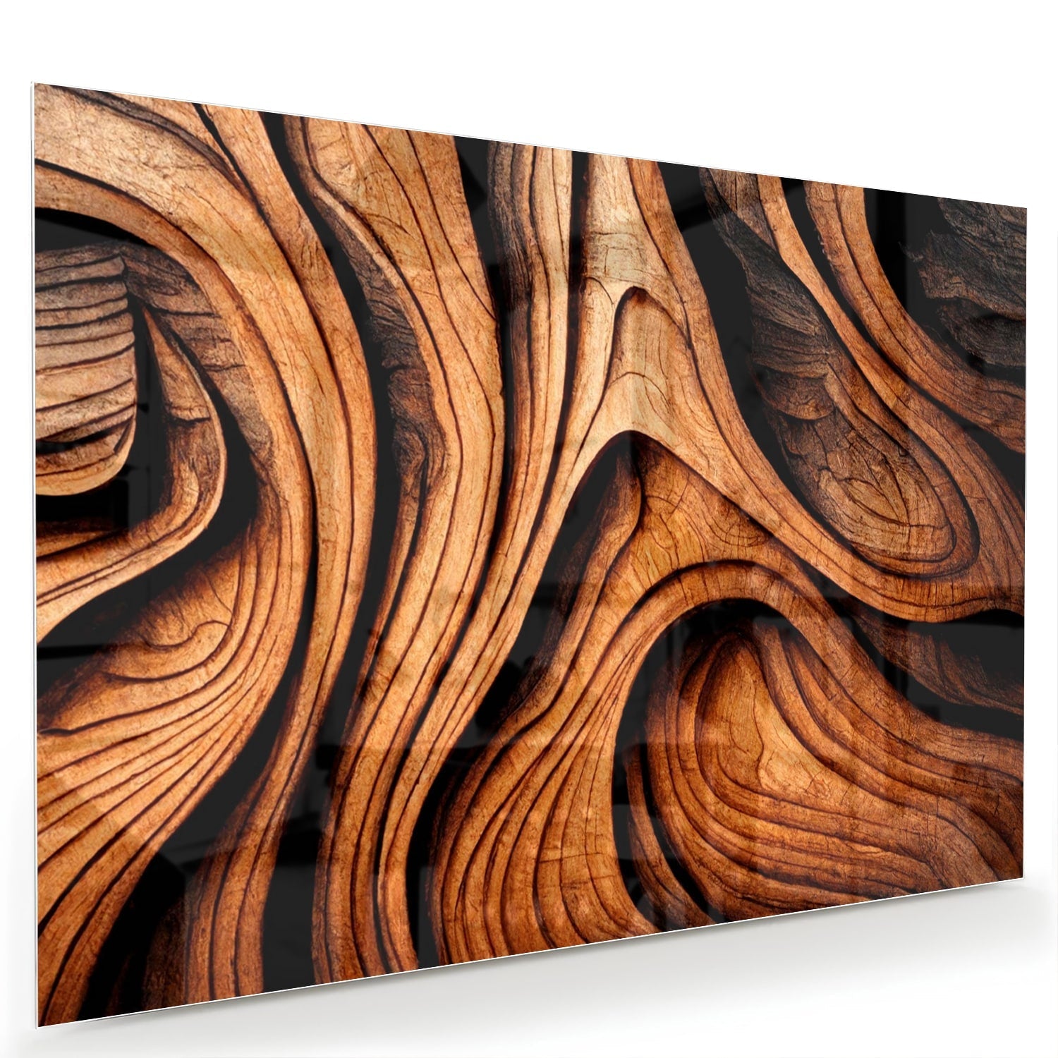 Elegantes Glasbild mit Holzstruktur – Glasbild aus Sicherheitsglas, Größe 60x40