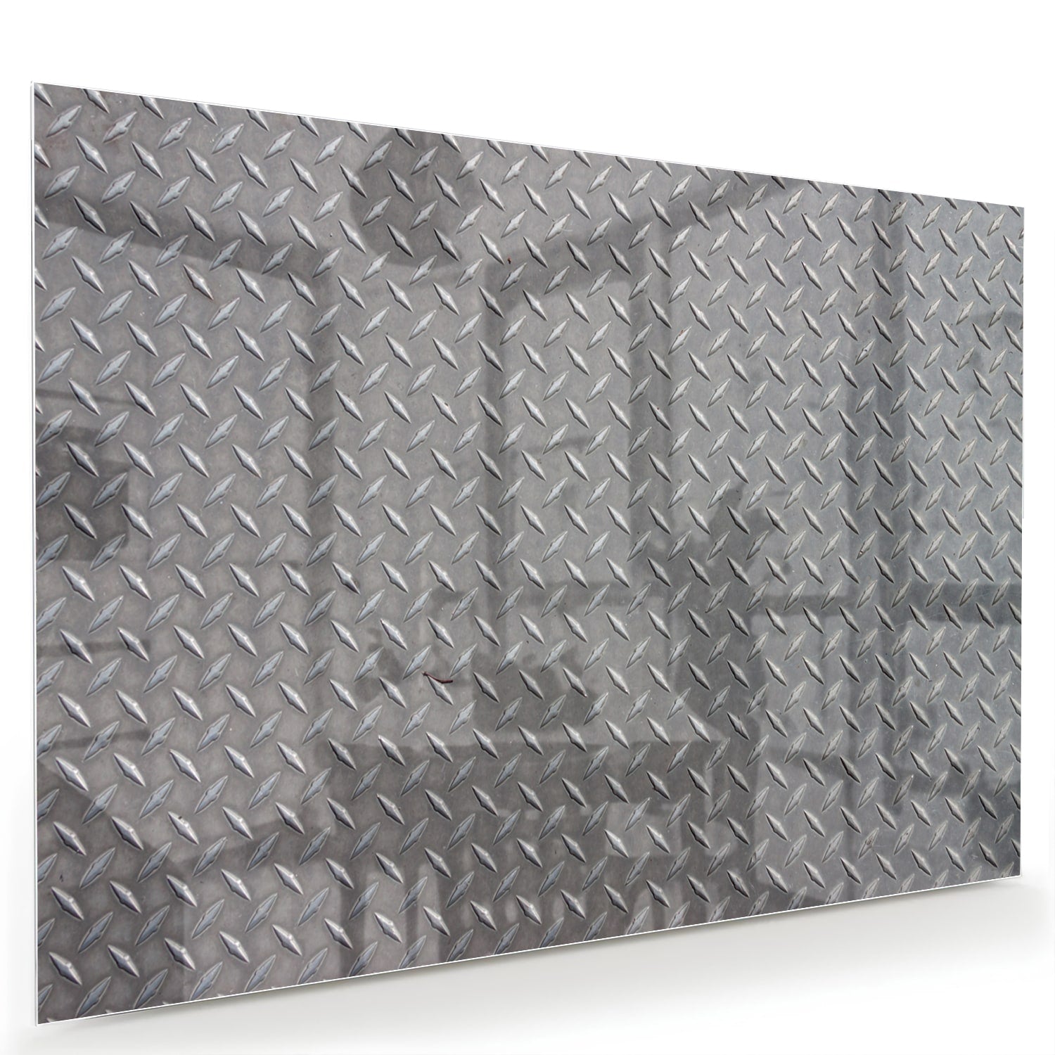 Industrielles Glasbild mit Karomuster – Glasbild aus Sicherheitsglas, Größe 60x40