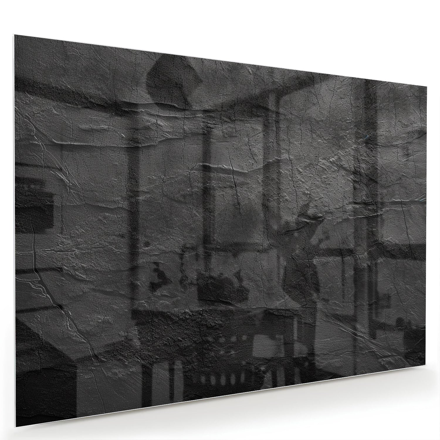 Abstraktes Schwarz-Weiß-Glasbild – Glasbild aus Sicherheitsglas, Größe 60x40