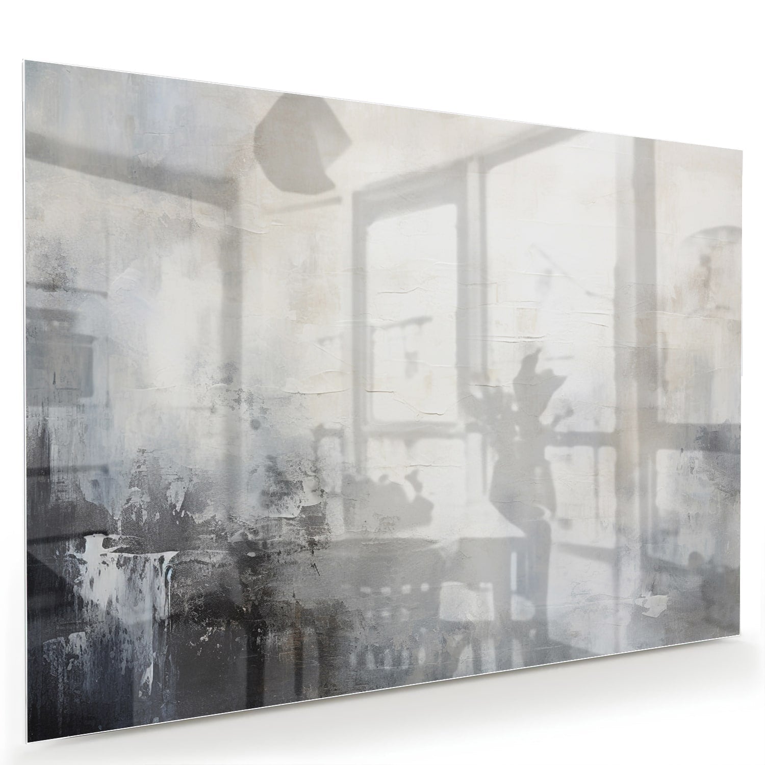Abstraktes Glasbild mit dezenten Farben – Glasbild aus Sicherheitsglas, Größe 60x40
