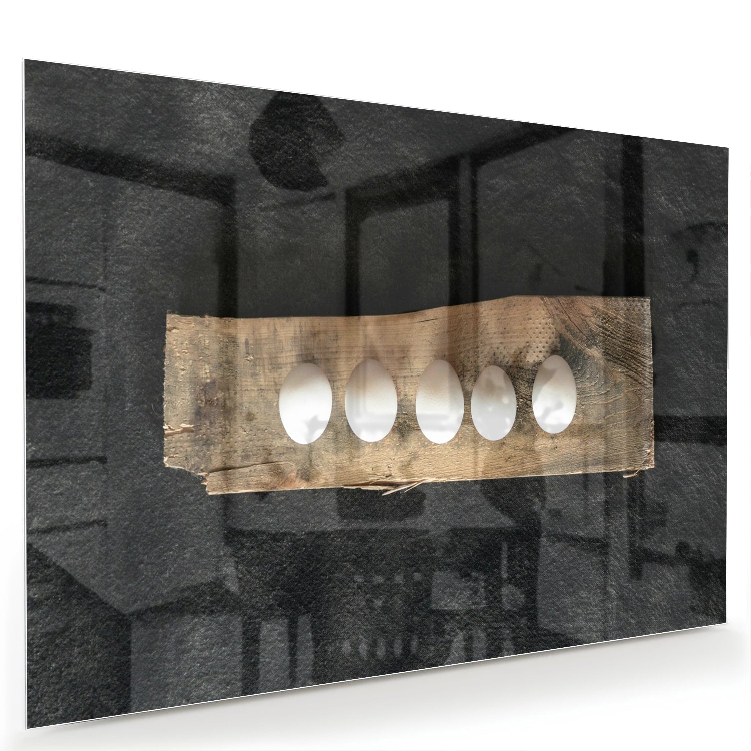 Elegantes Glasbild mit beleuchteten Akzenten – Glasbild aus Sicherheitsglas, Größe 60x40