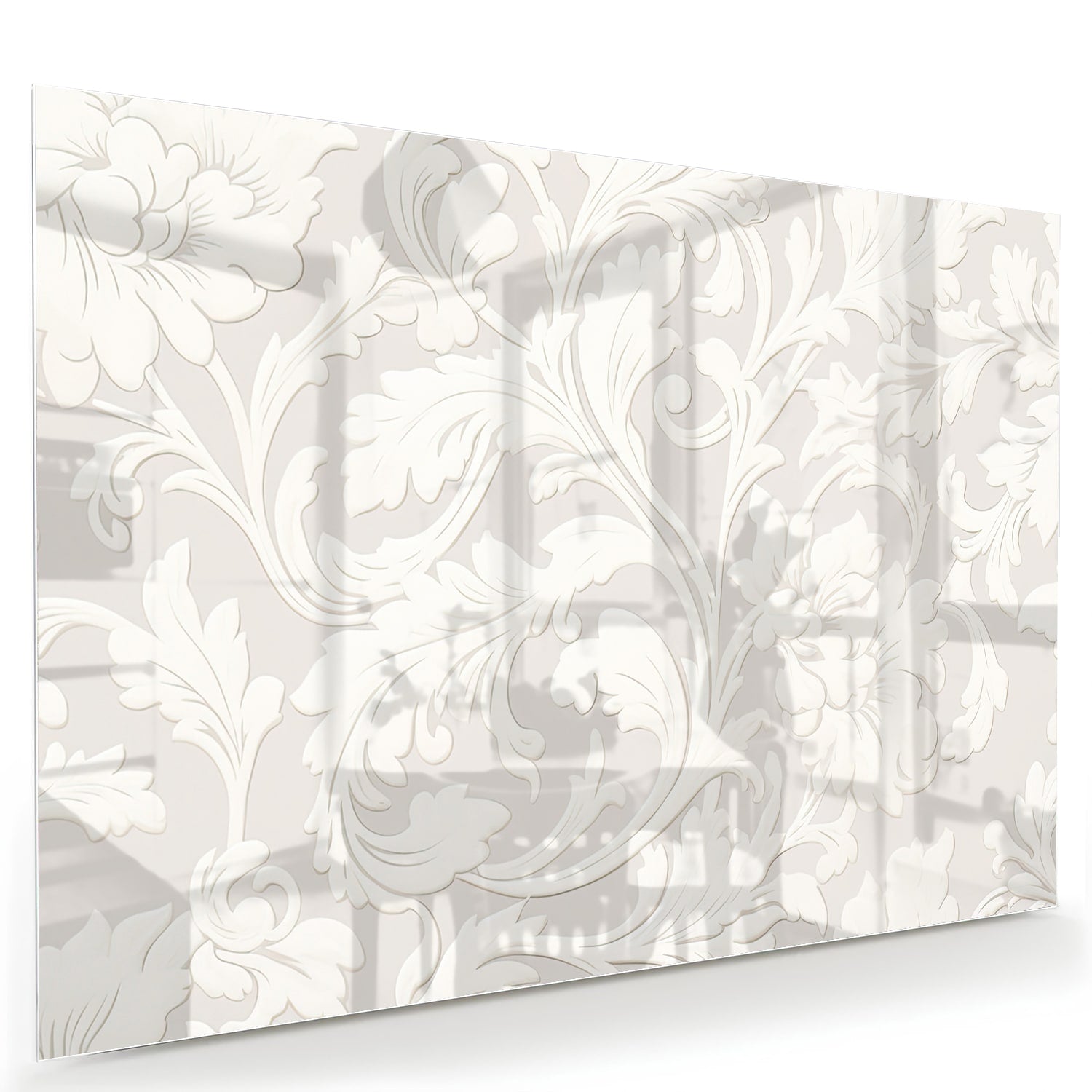 Elegantes Glasbild mit Blumenmotiv – Glasbild aus Sicherheitsglas, Größe 60x40
