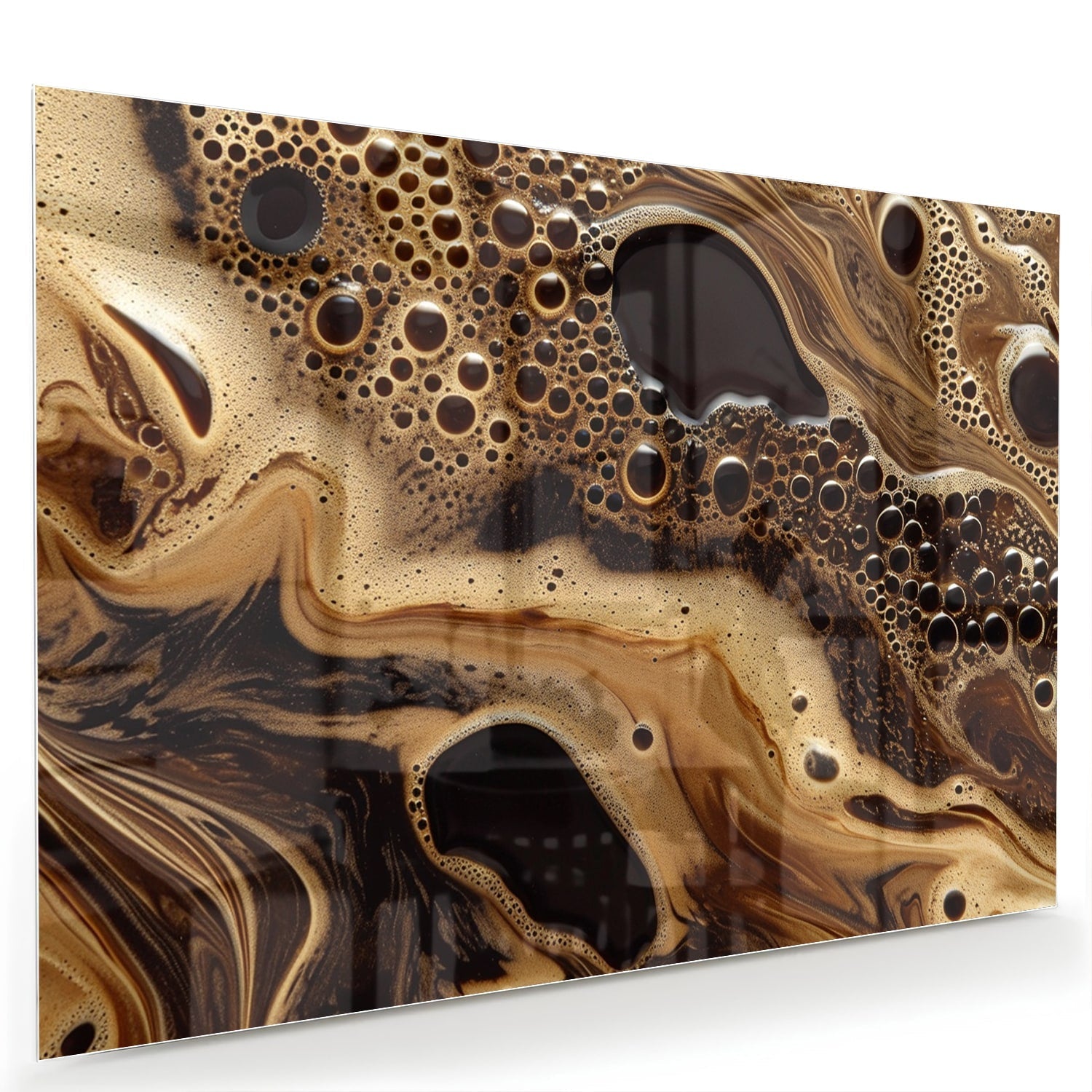Abstraktes Glasbild in erdigen Farbtönen – Glasbild aus Sicherheitsglas, Größe 60x40