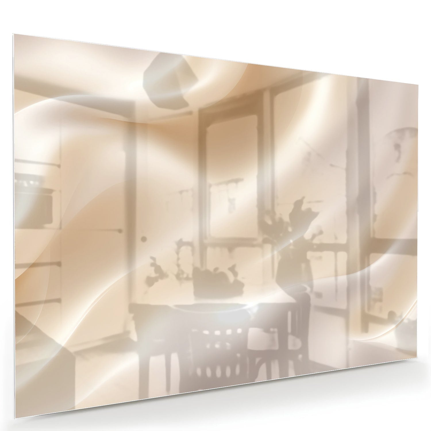 Minimalistisches Glasbild mit warmen Farbtönen – Glasbild aus Sicherheitsglas, Größe 60x40