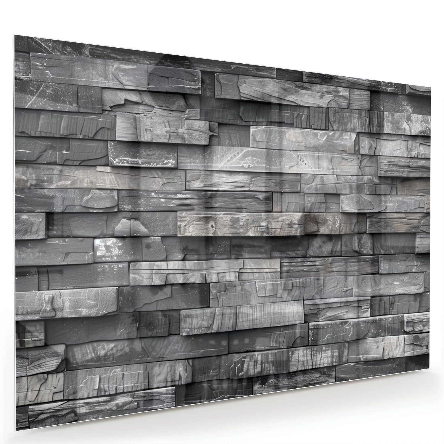Modernes Glasbild mit grauer Textur – Glasbild aus Sicherheitsglas, Größe 60x40