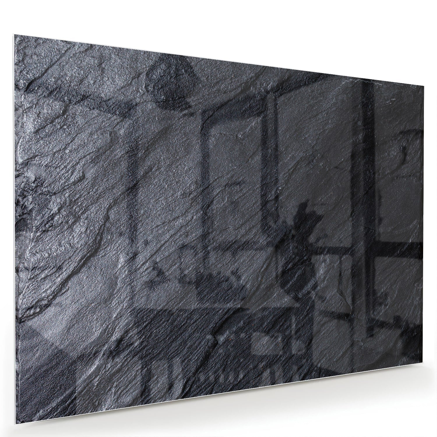 Stilvolles Glasbild mit abstrakter Schwarz-Weiß-Textur – Glasbild aus Sicherheitsglas, Größe 60x40
