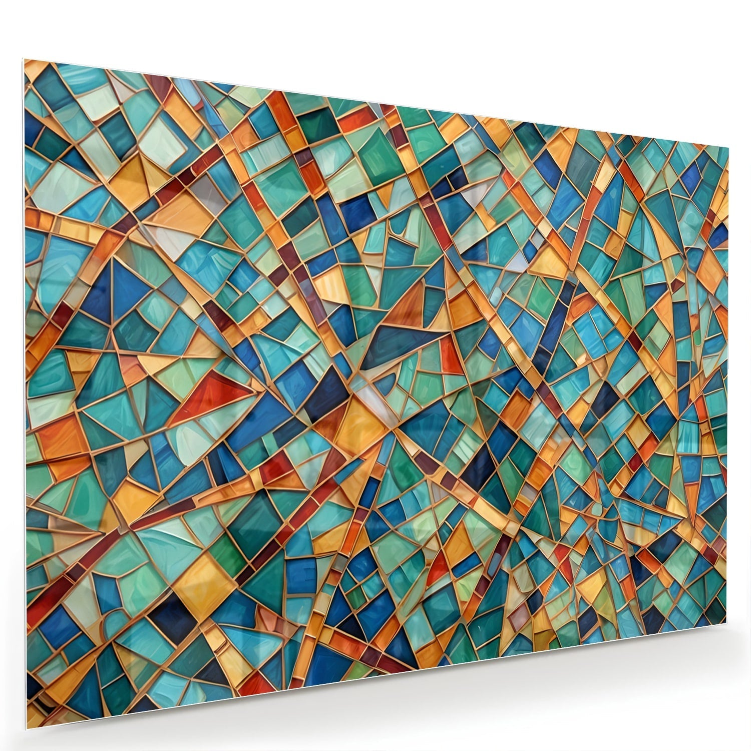Farbenfrohes abstraktes Glasbild für Ihr Interieur – Glasbild aus Sicherheitsglas, Größe 60x40