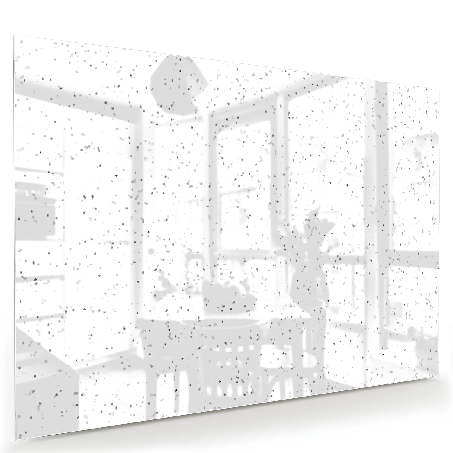 Modernes Glasbild mit dezenten Sprenkeln – Glasbild aus Sicherheitsglas, Größe 60x40