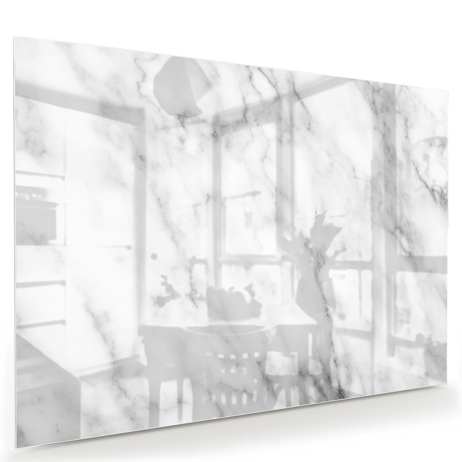 Elegantes Glasbild mit Marmoreffekt – Glasbild aus Sicherheitsglas, Größe 60x40