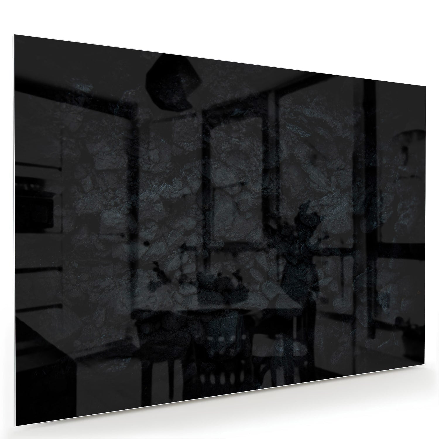 Elegantes Glasbild mit abstrakten Schattierungen – Glasbild aus Sicherheitsglas, Größe 60x40