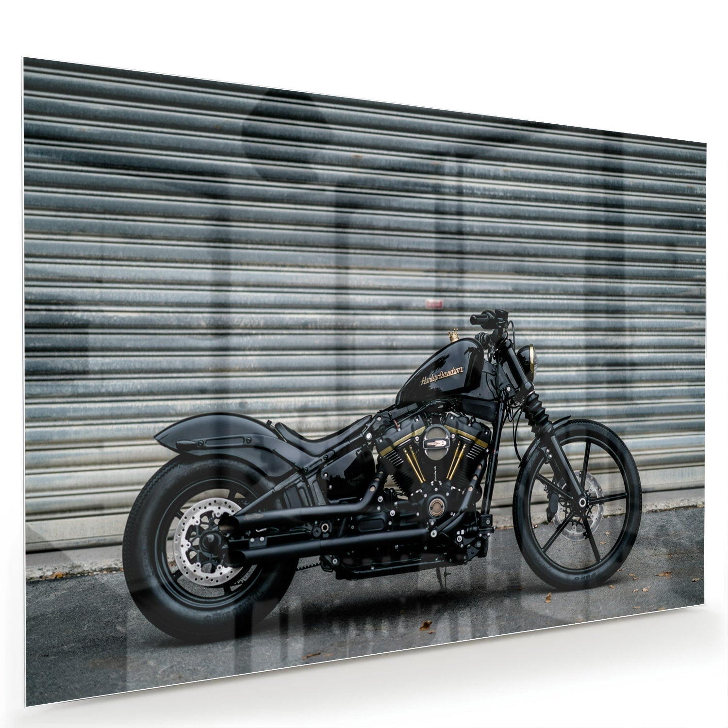 Stilvolles Glasbild mit einem Motorrad – Glasbild aus Sicherheitsglas, Größe 60x40