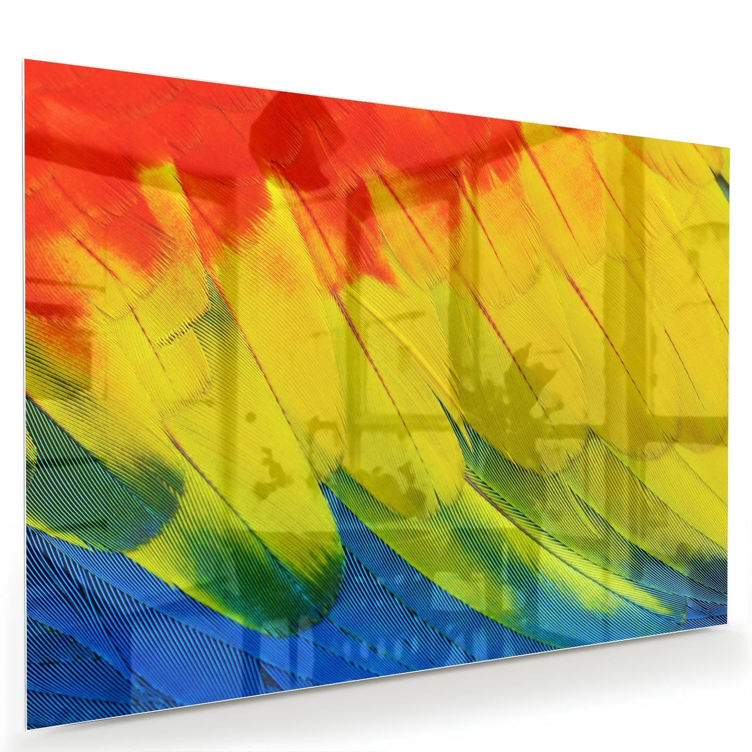 Farbenfrohes Glasbild mit abstrakten Wellen – Glasbild aus Sicherheitsglas, Größe 60x40