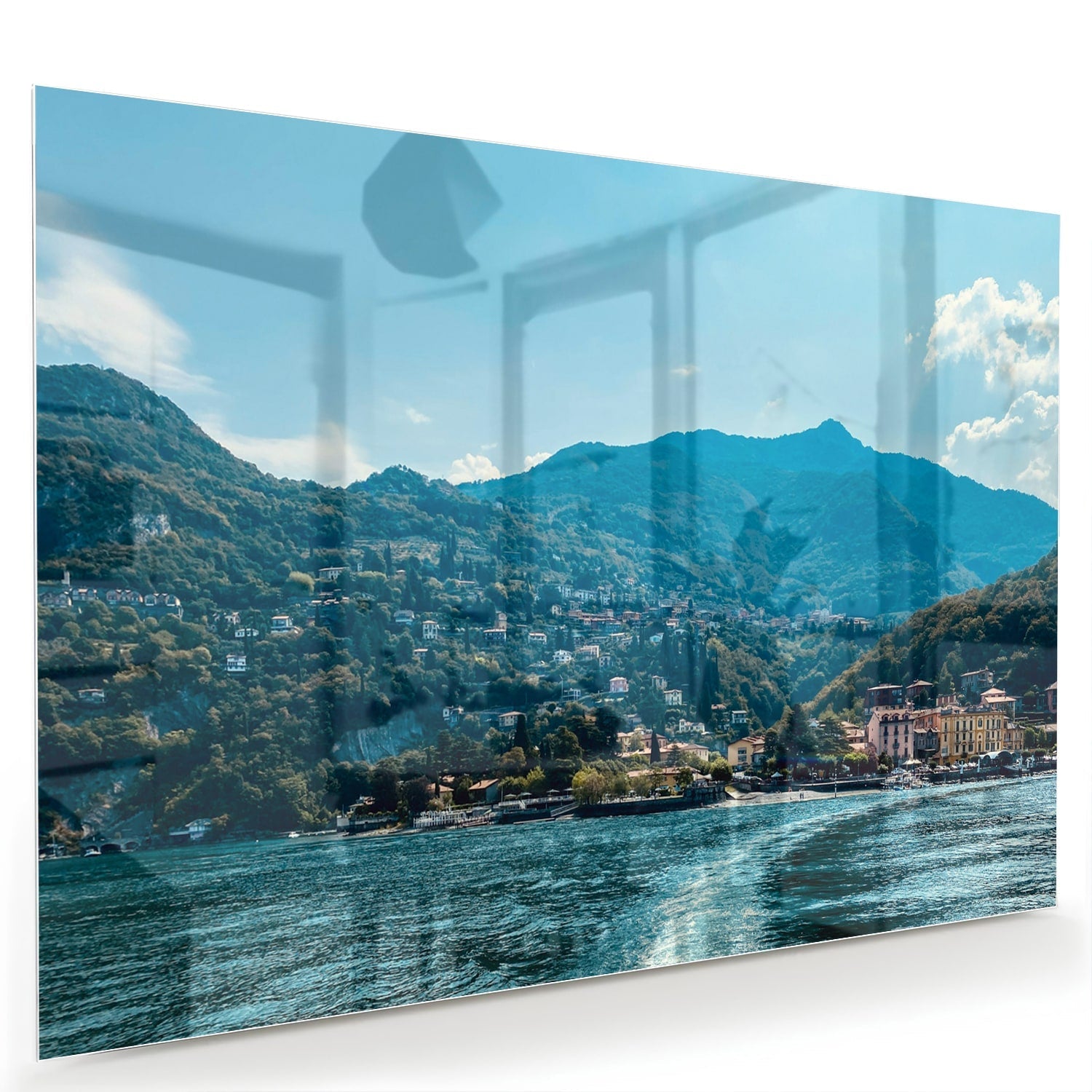 Atemberaubendes Glasbild mit Berglandschaft – Glasbild aus Sicherheitsglas, Größe 60x40