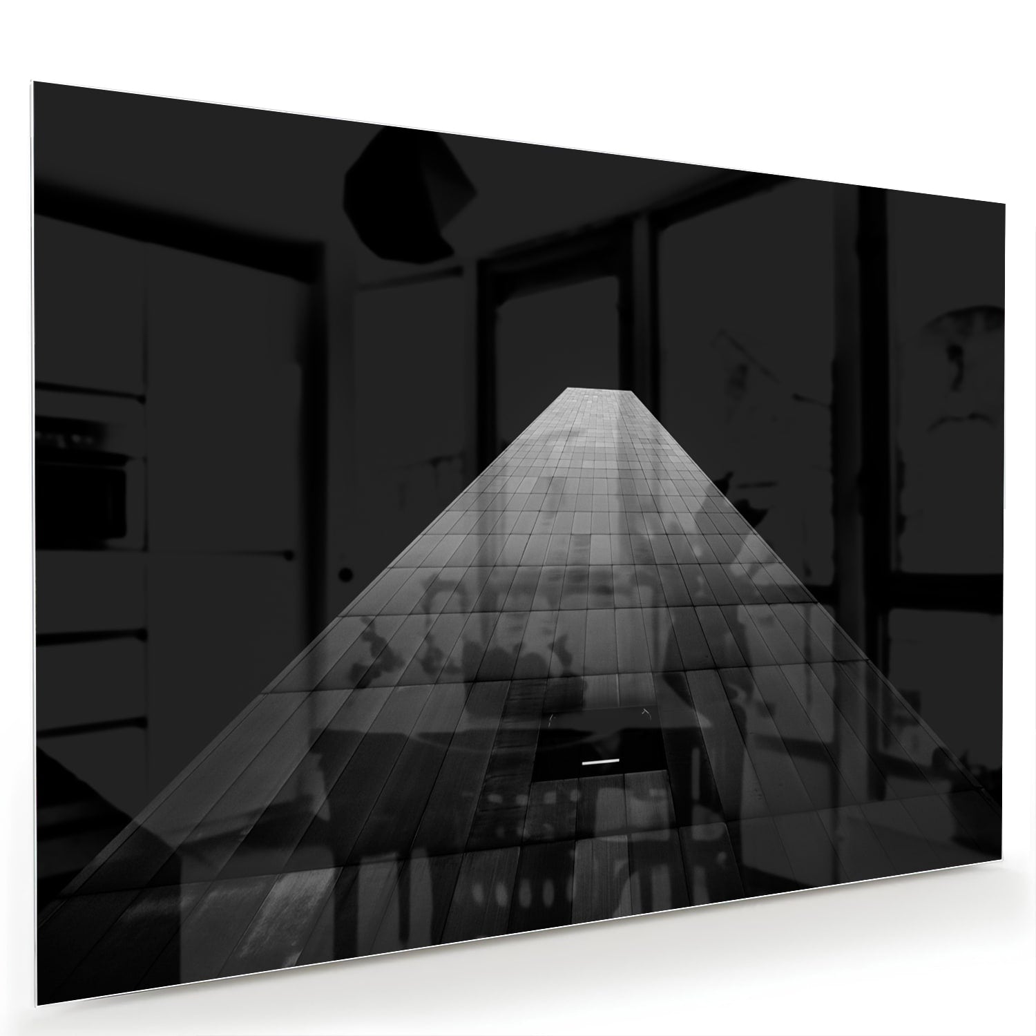 Minimalistisches Glasbild mit Lichteinfall – Glasbild aus Sicherheitsglas, Größe 60x40