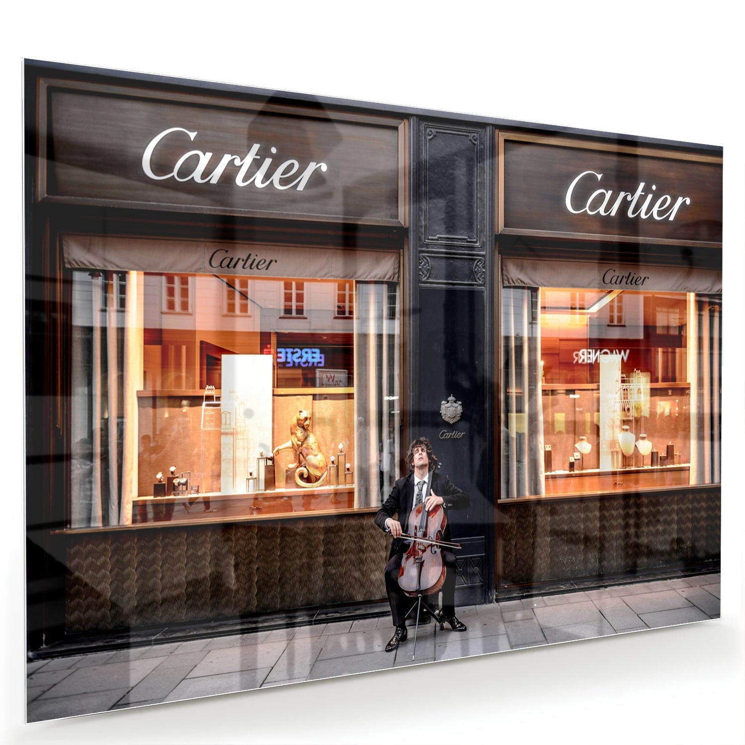 Luxuriöses Cartier-Glasbild für Ihr Interieur – Glasbild aus Sicherheitsglas, Größe 60x40