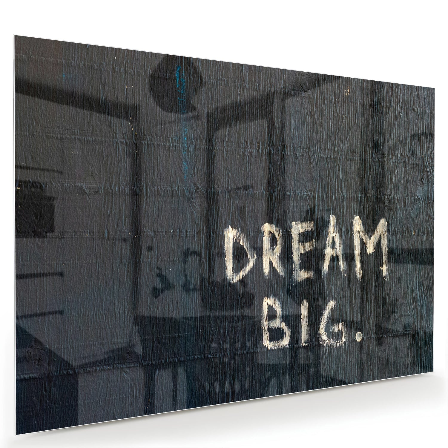 Glasbild 'Dream Big' für ein modernes Interieur – Glasbild aus Sicherheitsglas, Größe 60x40