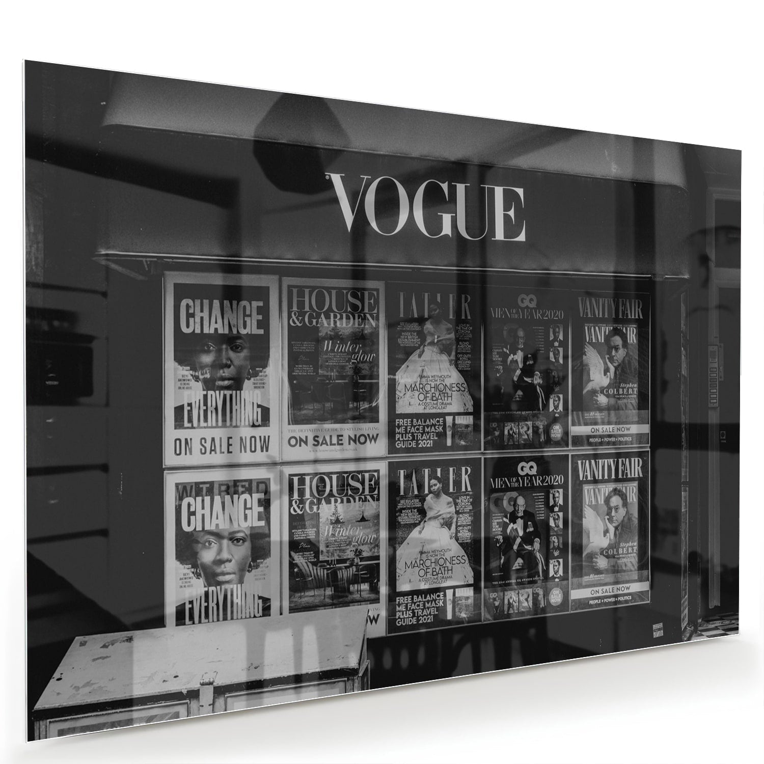 Vogue-Glasbild für minimalistische Räume – Glasbild aus Sicherheitsglas, Größe 60x40