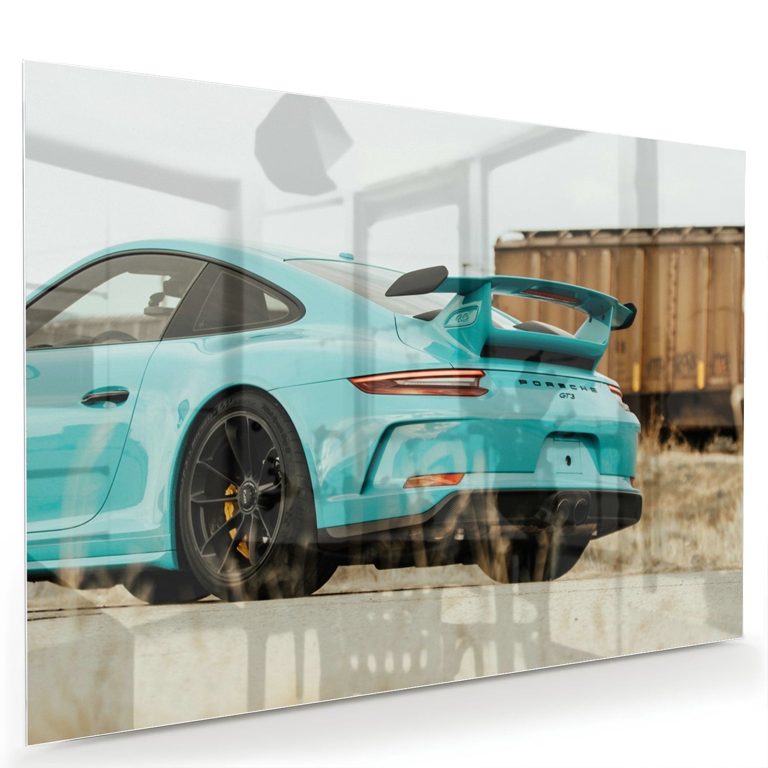 Stilvolles Glasbild mit einem Sportwagen – Glasbild aus Sicherheitsglas, Größe 60x40