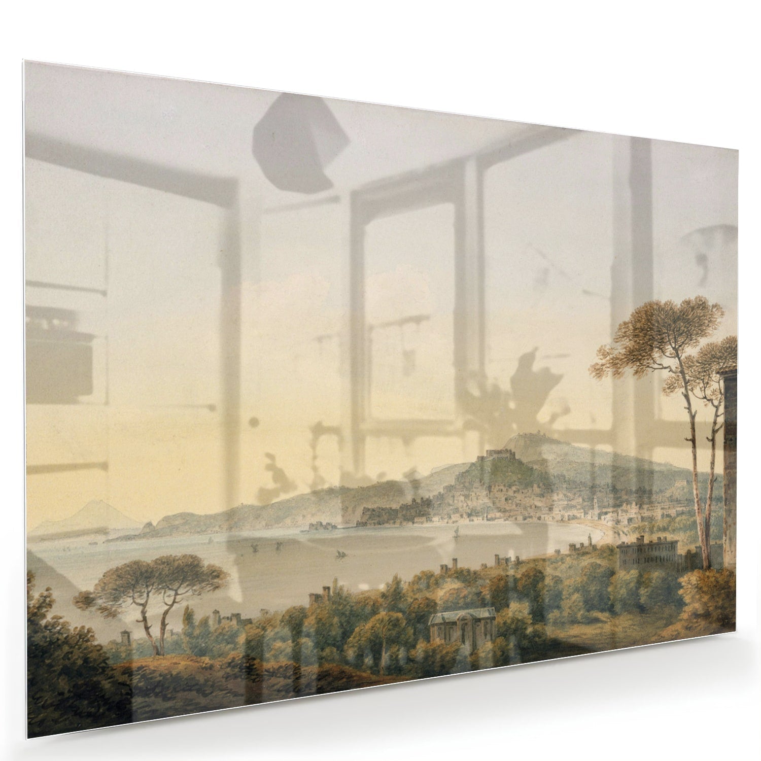 Rustikales Glasbild mit Berglandschaft – Glasbild aus Sicherheitsglas, Größe 60x40