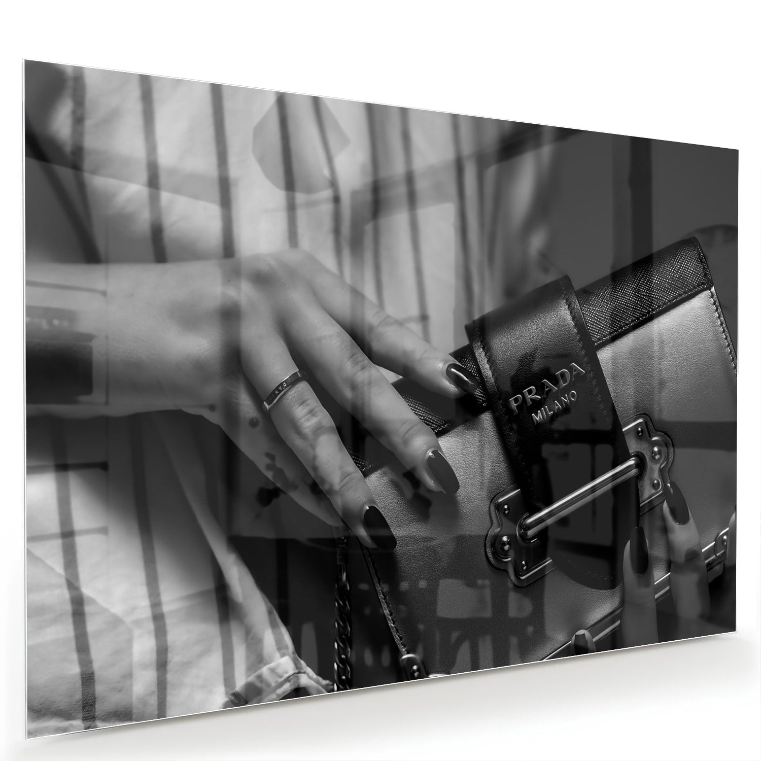 Elegantes Glasbild mit luxuriösen Accessoires – Glasbild aus Sicherheitsglas, Größe 60x40