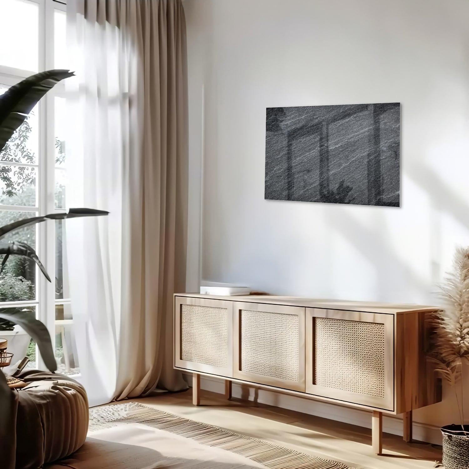 Stilvolles Glasbild mit abstraktem Muster – Glasbild aus Sicherheitsglas, Größe 80x30