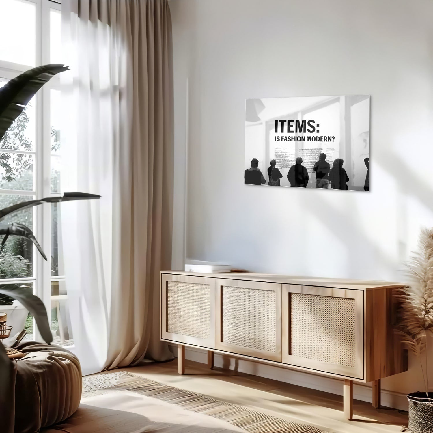 Modernes Glasbild 'Is Fashion Modern?' – Glasbild aus Sicherheitsglas, Größe 80x30