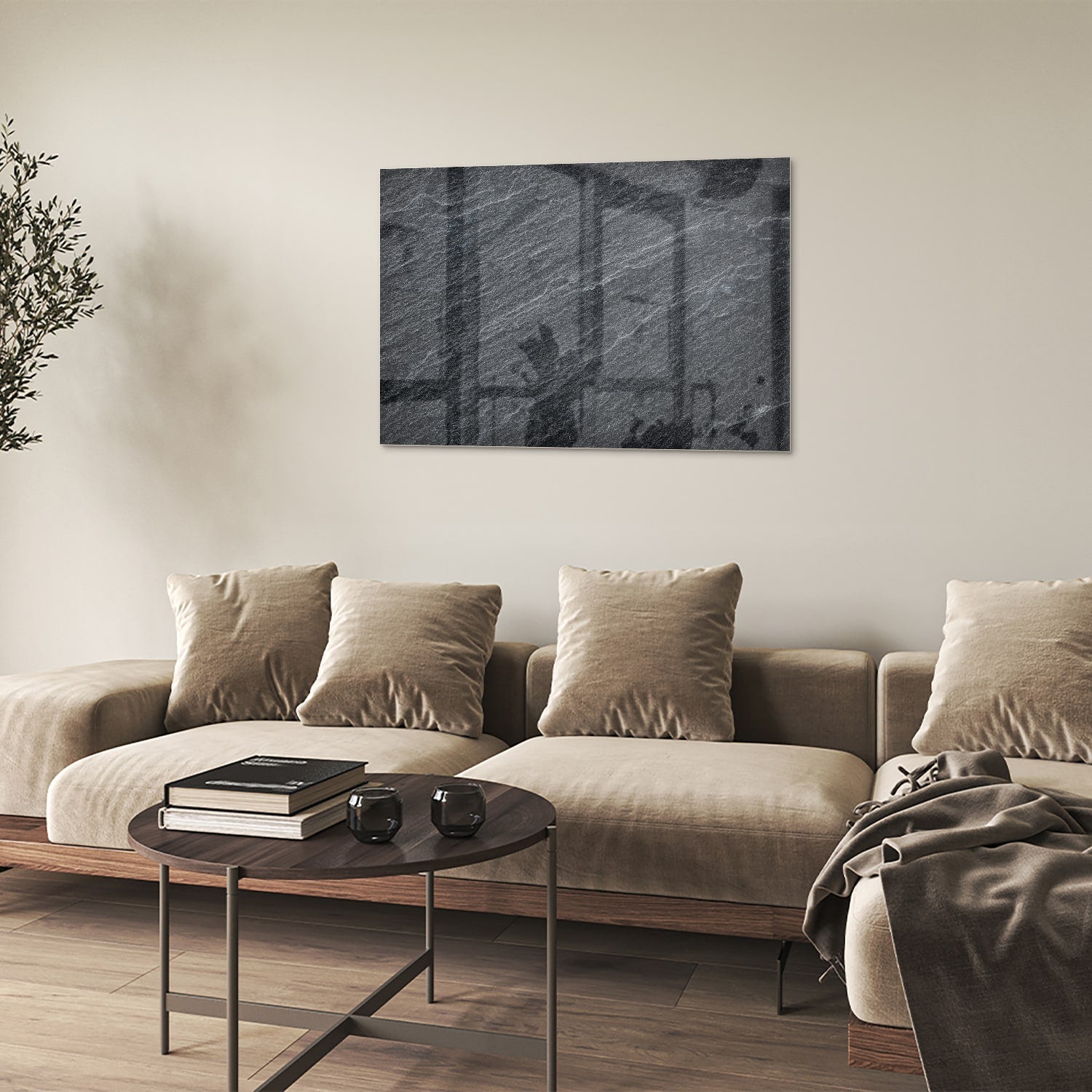 Stilvolles Glasbild mit abstraktem Muster – Glasbild aus Sicherheitsglas, Größe 50x50